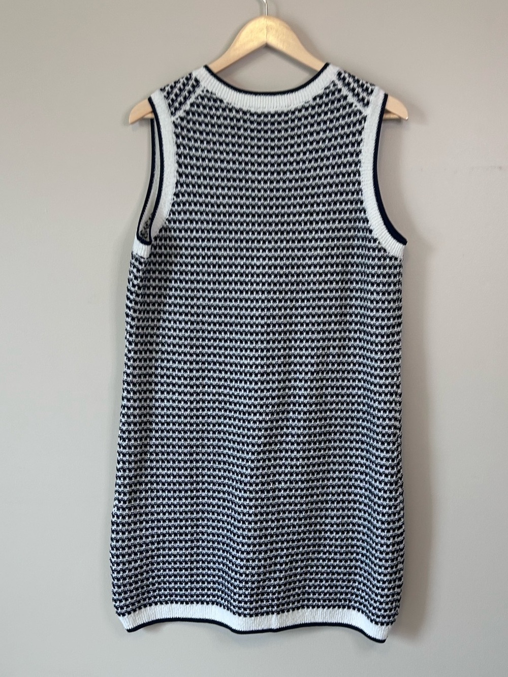 Pomander Place Bardot Navy White Stripe Sleeveless Button Knit Dress Size XXL - Picture 6 of 7